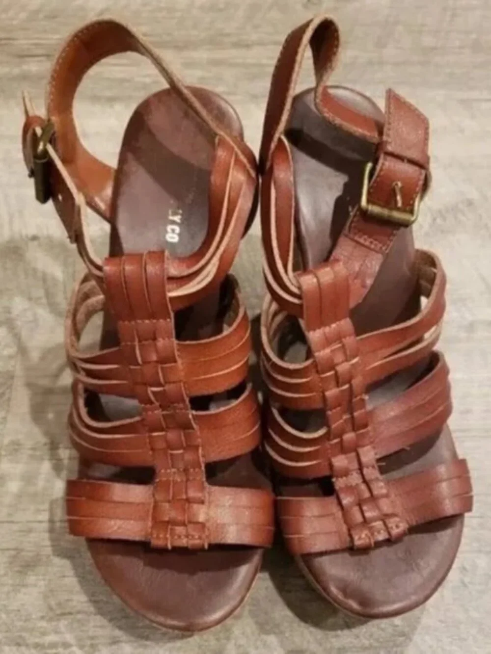 Mossimo Supply Co. Brown Strappy Wedges.
